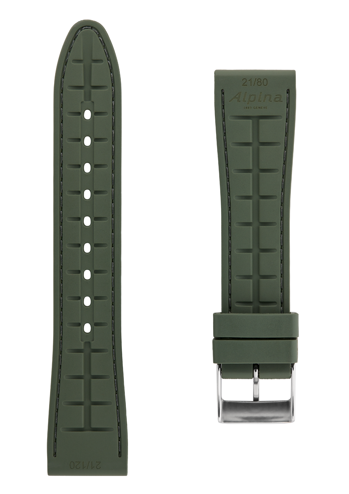 Green Rubber Strap - 21 mm - Alpina Watches