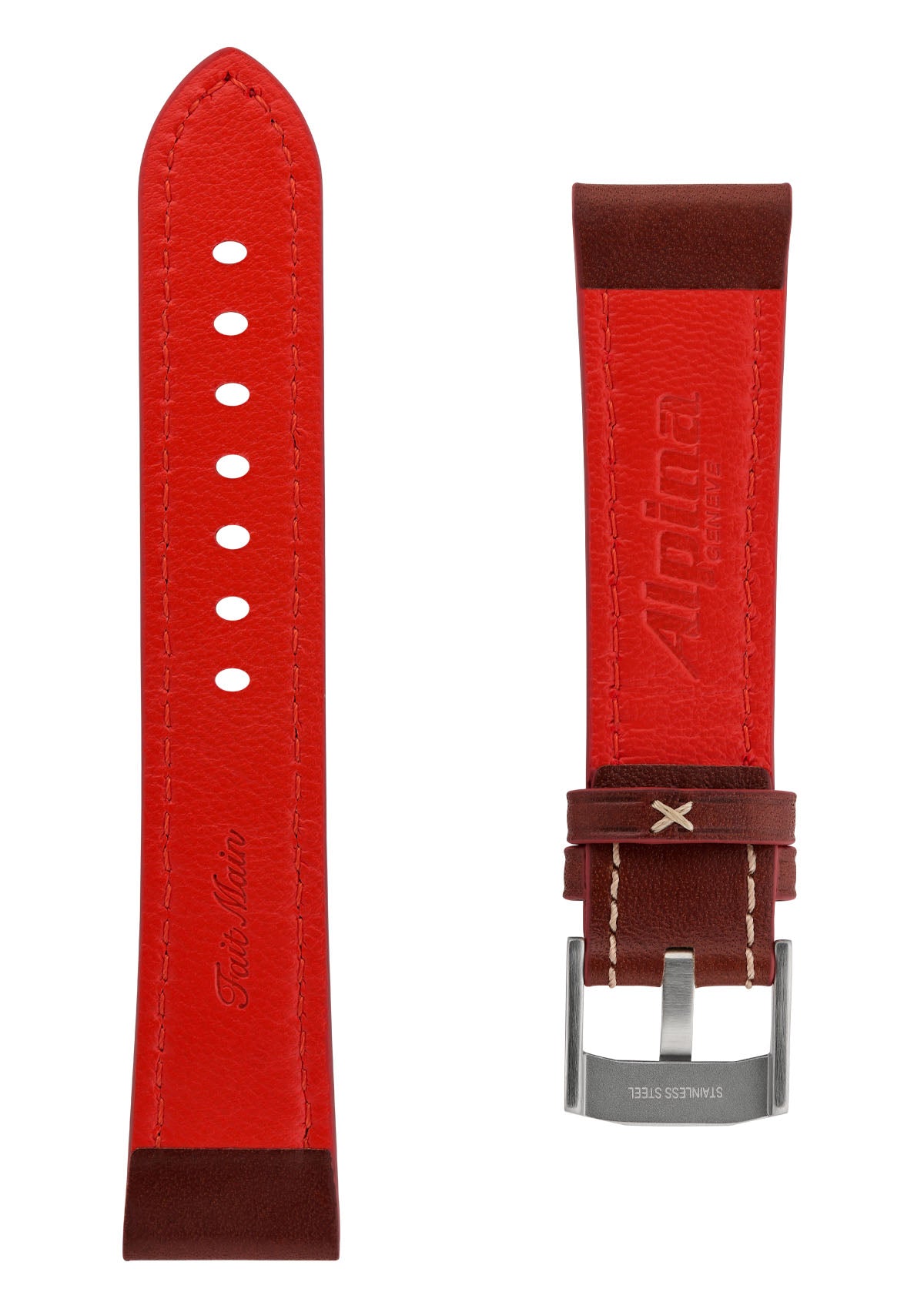 Calf Leather with Crocodile Pattern Embossing Strap - 21mm - Alpina Watches
