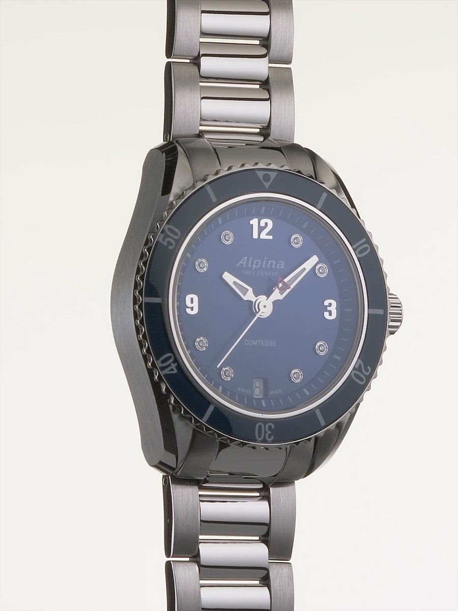 Men's Quartz Watch | Alpiner Comtesse Sports Quartz Blue Bracelet | Alpina Watches