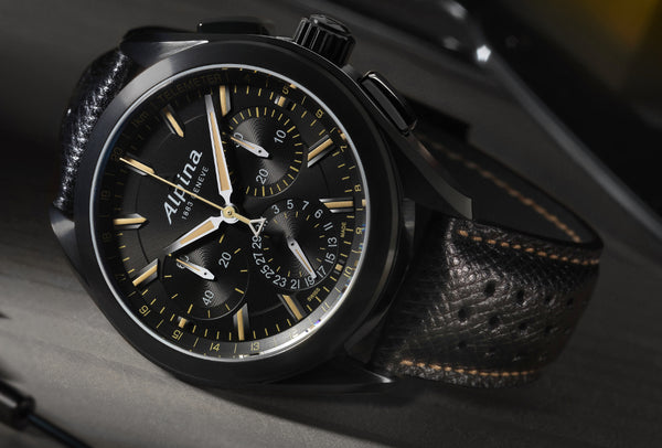 PRE-BASELWORLD NOVELTY THE ALPINER 4 BLACK FLYBACK MANUFACTURE CHRONOGRAPH