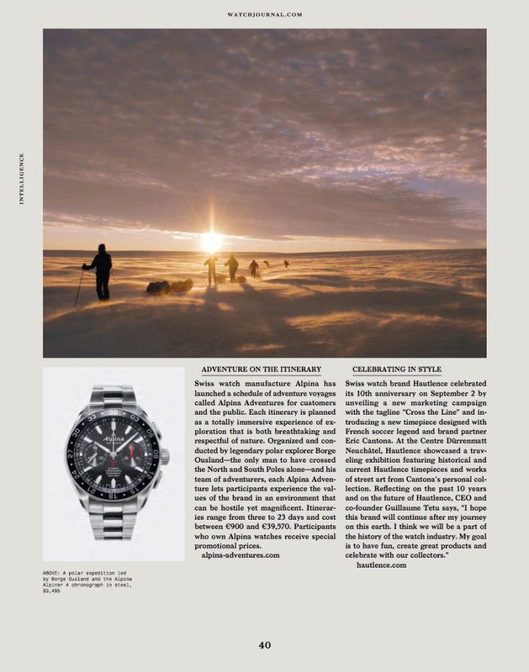 ALPINA ADVENTURES IN THE DECEMBER ISSUE OF WATCH JOURNAL