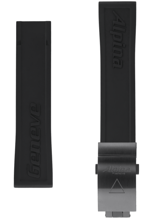 22mm - Black Silicon Strap - Alpina Watches