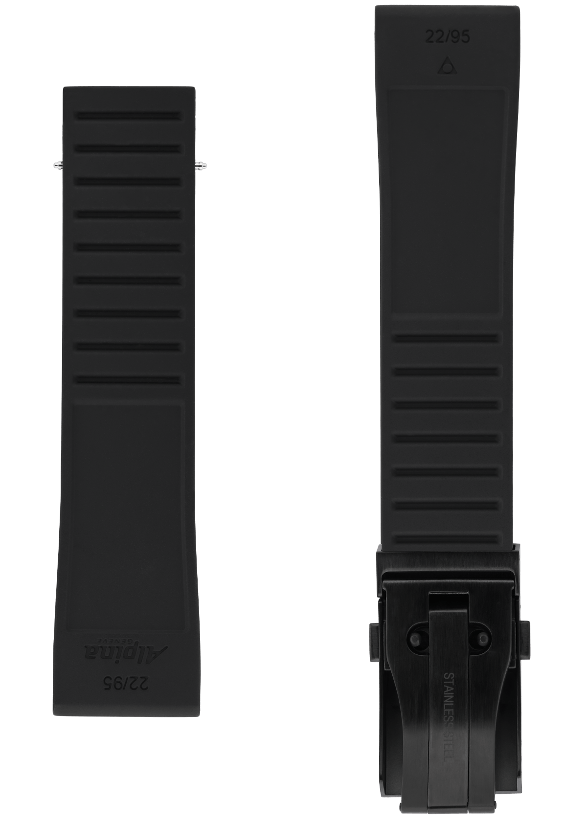 22mm - Black Silicon Strap - Alpina Watches