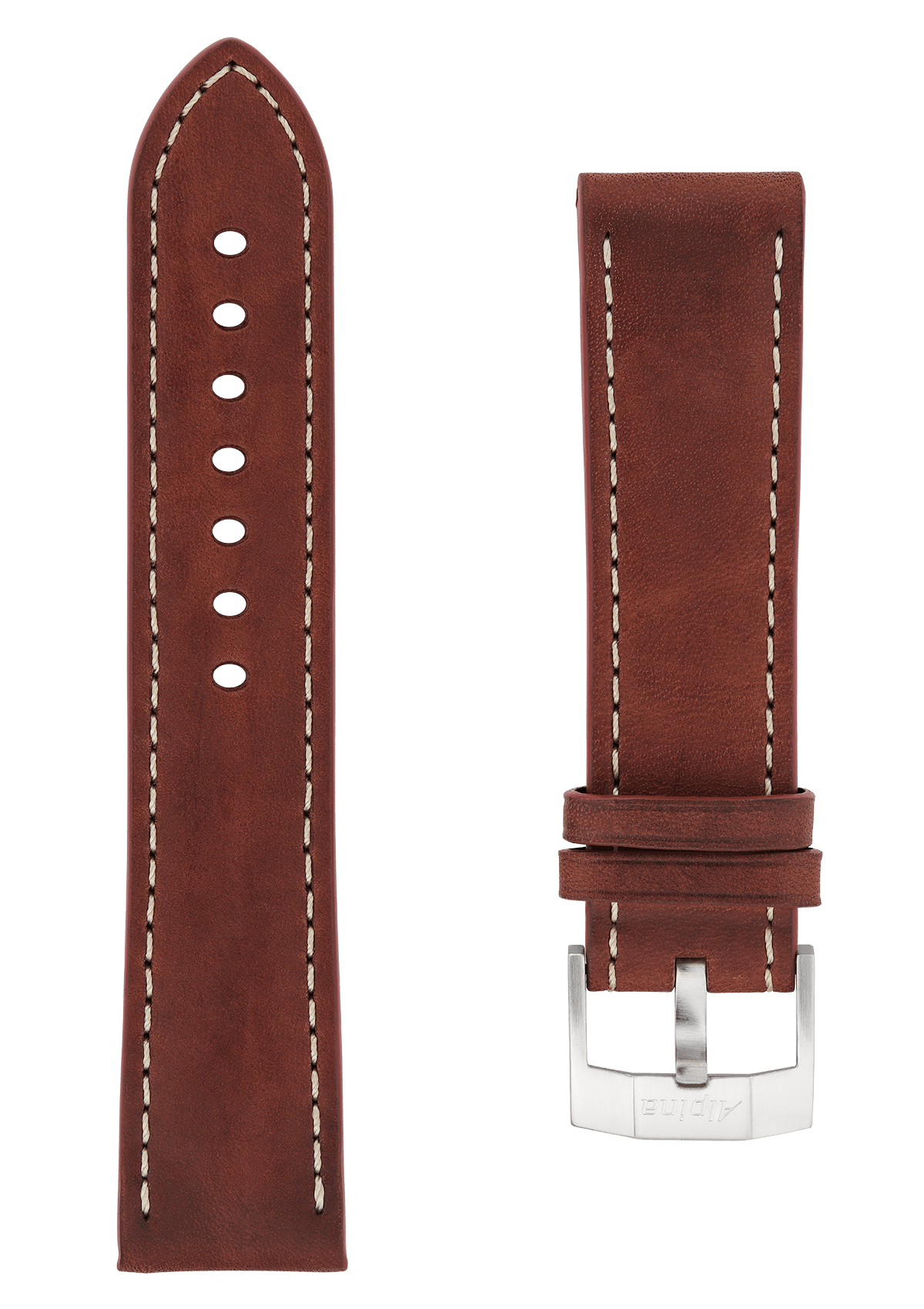 22MM - Brown Calf Leather Strap - Alpina Watches