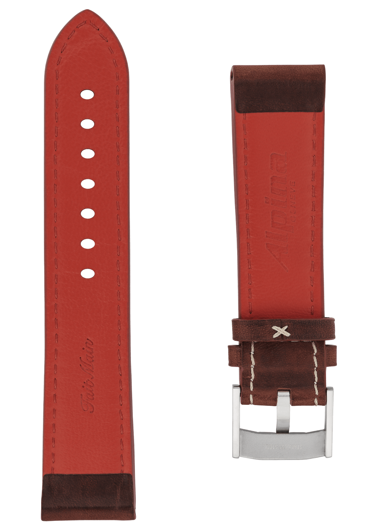 22MM - Brown Calf Leather Strap - Alpina Watches