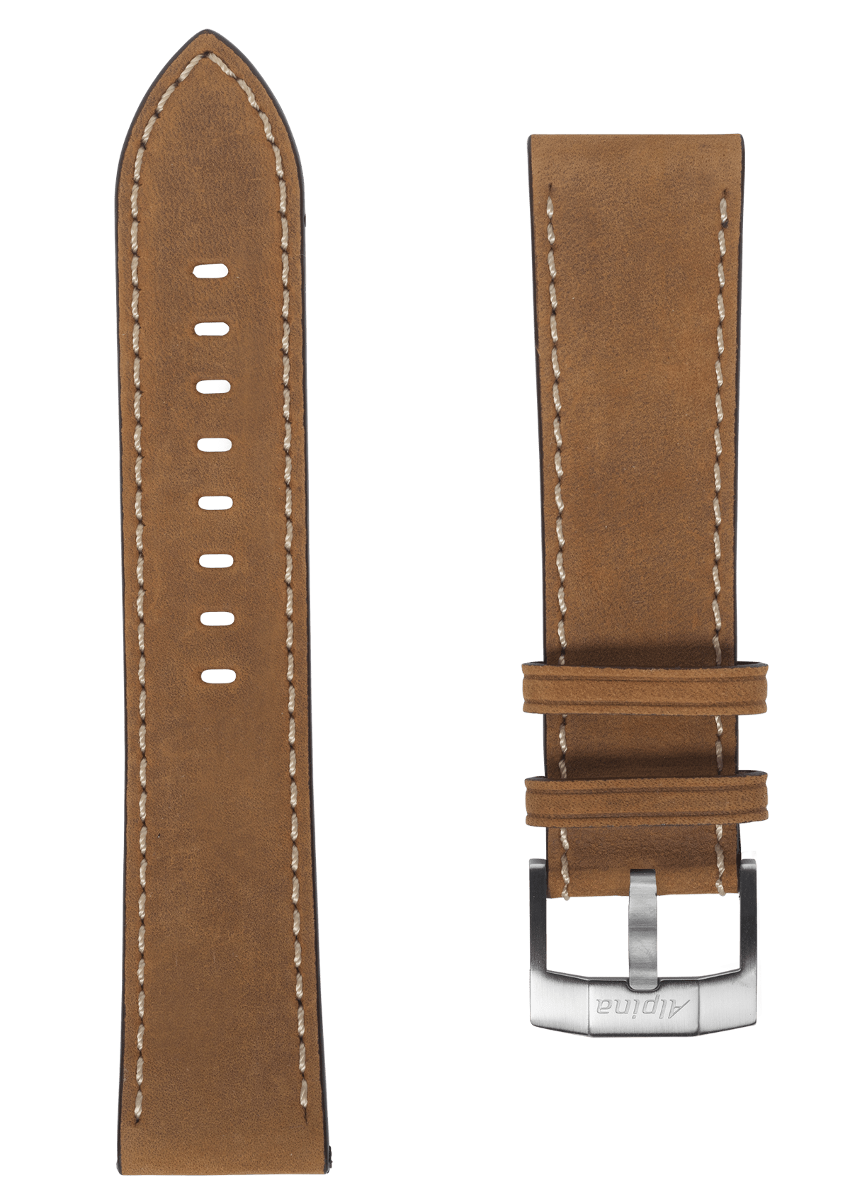 22MM - Brown Calf Leather strap - Alpina Watches