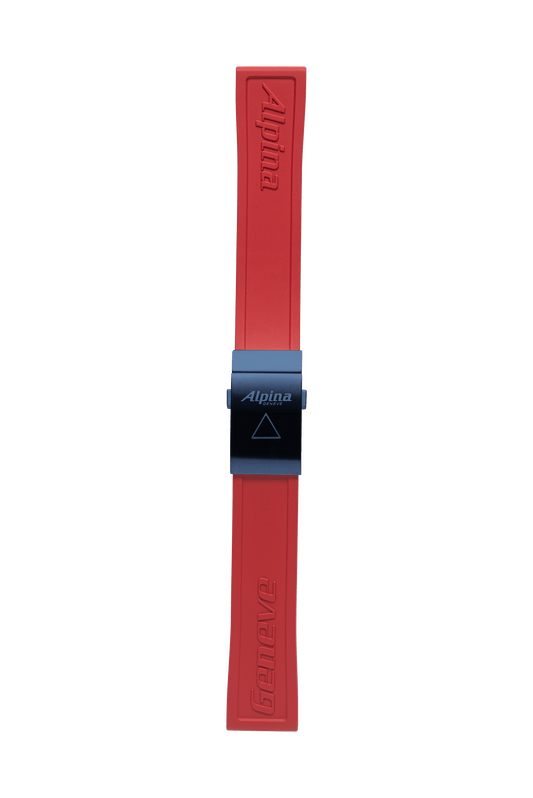 22MM - Red Silicon Strap - Alpina Watches