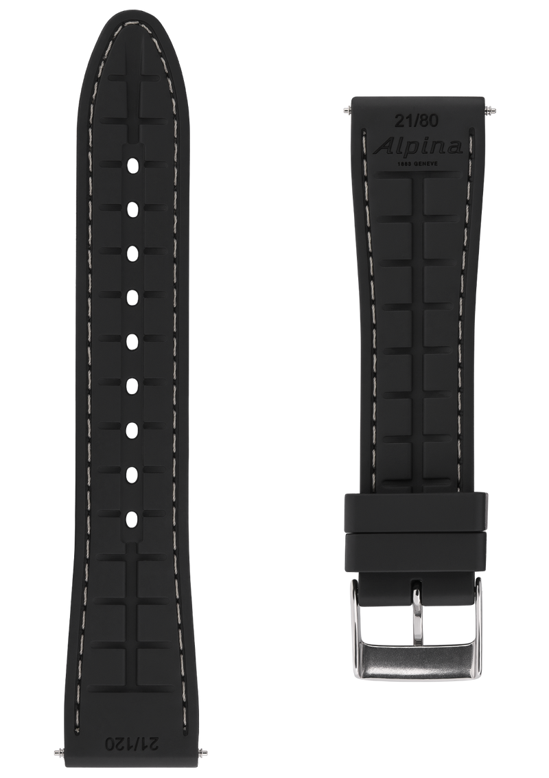 Black Rubber Strap - 21 mm - Alpina Watches