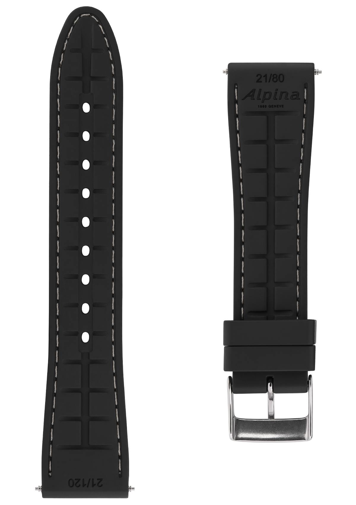 Black Rubber Strap - 21 mm - Alpina Watches