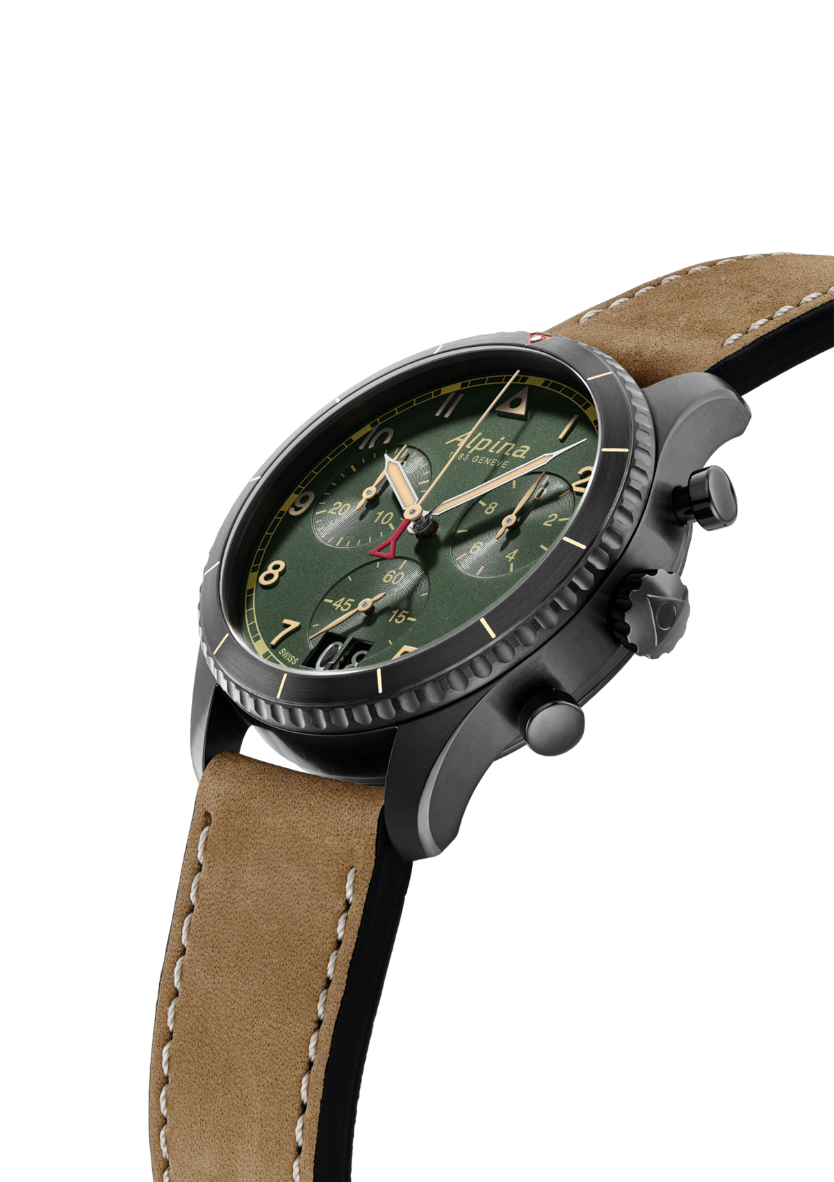 Startimer Pilot Quartz Chronograph Big Date Green - Alpina Watches