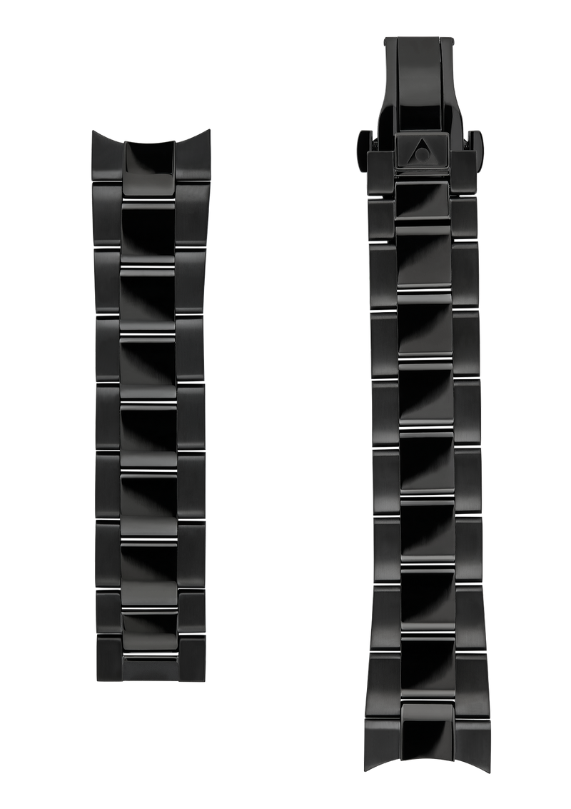 22MM - Black Stainless Steel Strap