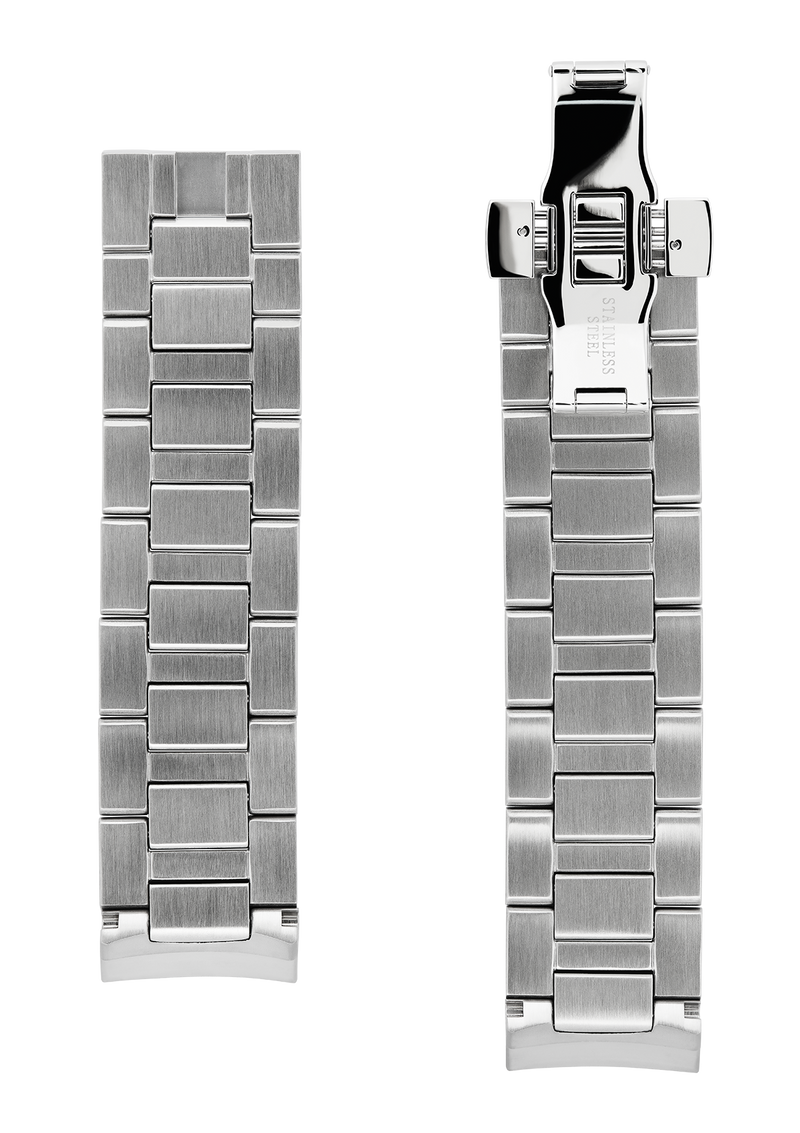 22MM - Bracelet en acier inoxydable argenté