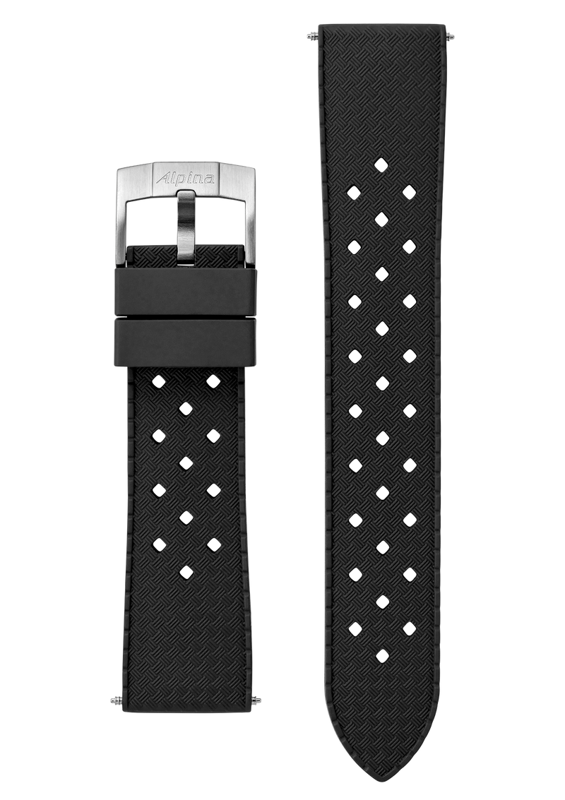 22MM - Schwarzes Silikon Strap