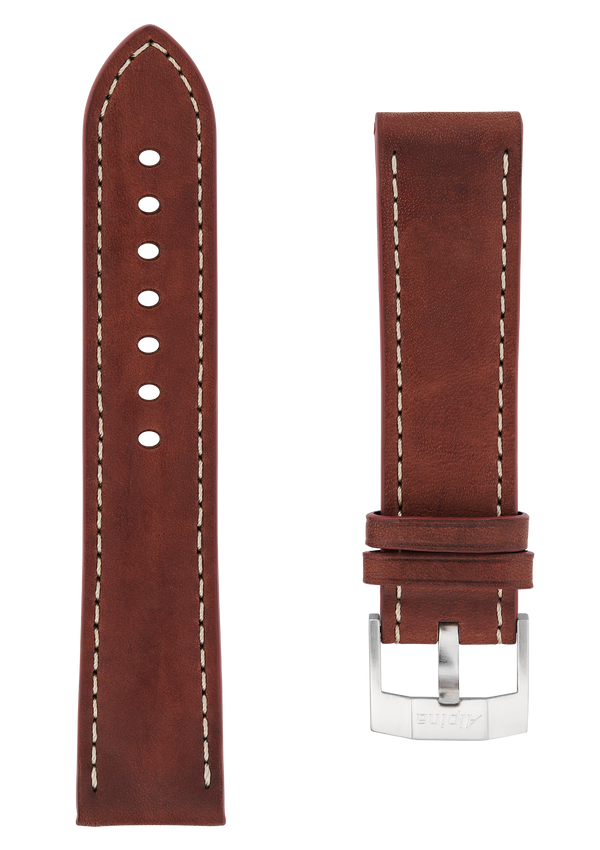 22MM - Bracelet cuir veau brun
