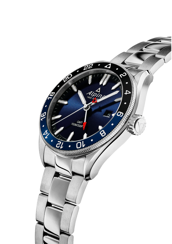 Watches For Men | Alpiner Quartz GMT Navy Blue Bracelet | Navy Dial | Alpina Watches